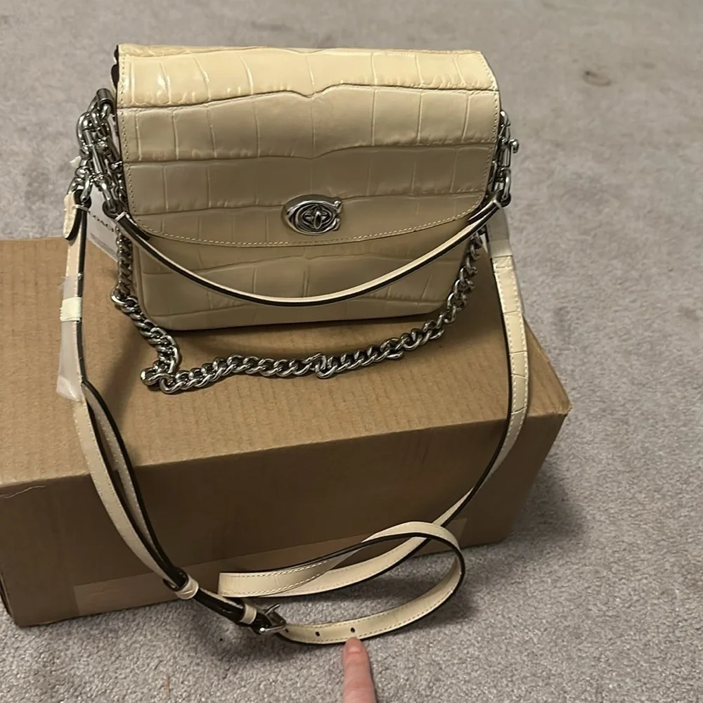 Coach Cassie Crossbody Croc Leather Bag NWT